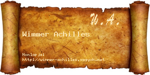 Wimmer Achilles névjegykártya